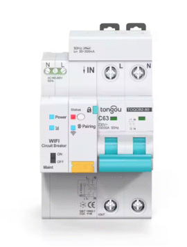 Smart Wi-Fi RCBO Series 2P, AC145 - 230V,1-63A adjustable
