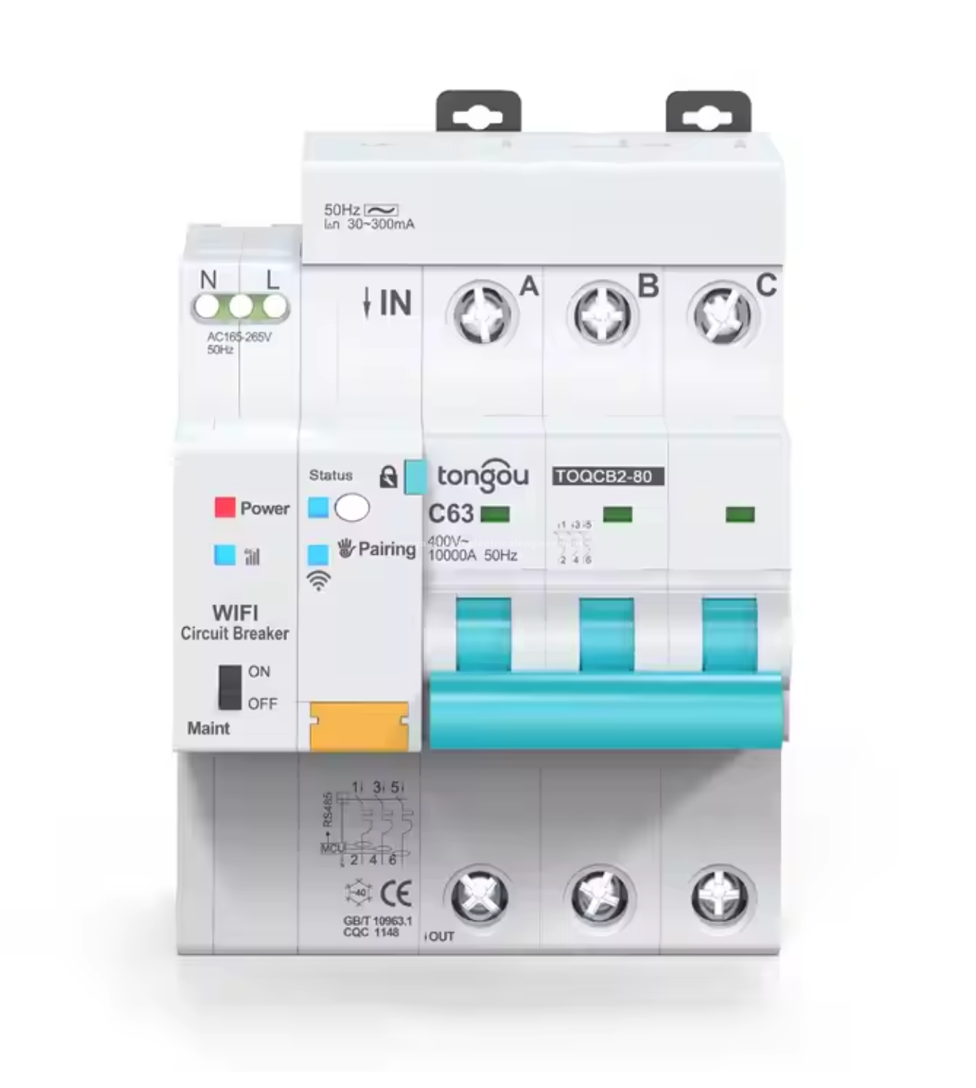 Mega Solution Electrical Engineering Ltd | Smart WiFi RCBO Series Smart RCBO 3P, AC380 - 415V,1-63A adjustable 1