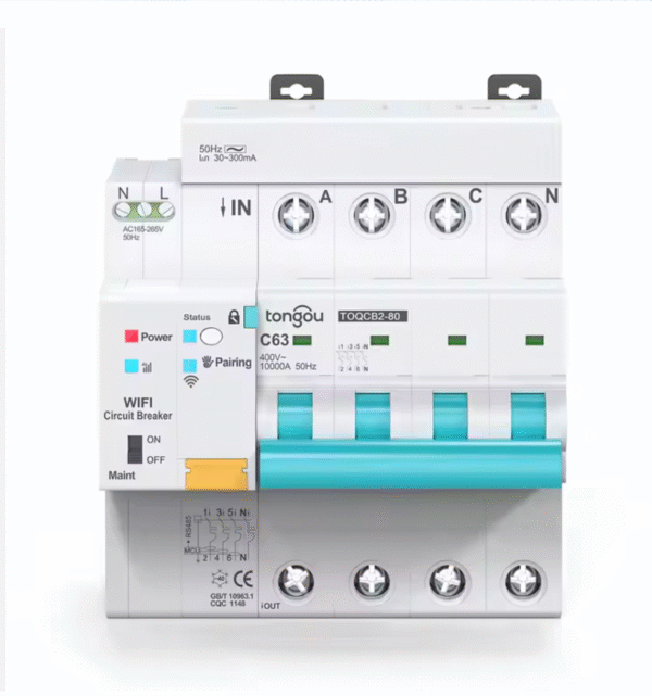 Smart RCBO 4P, AC380 - 415V,1-63A adjustable 1