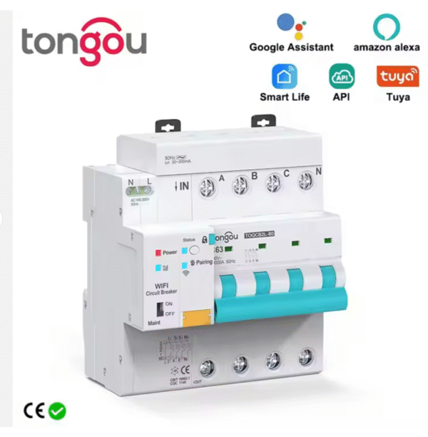 Smart Wi-Fi RCBO 4P, AC380 - 415V,1-63A adjustable 2