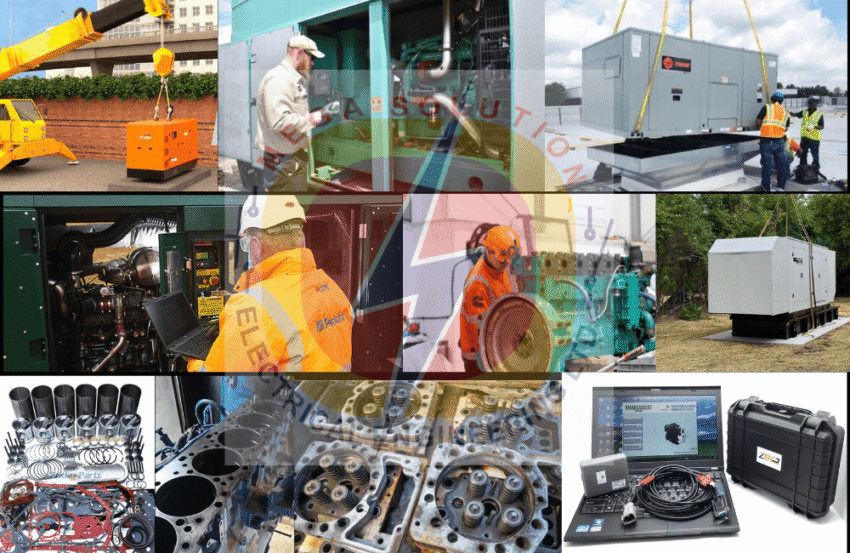 Mega Solution Electrical Engineering Ltd | Services Generator Installation and Repair Services, installing an industrial backup generator to prevent power outages in a commercial facility.#185