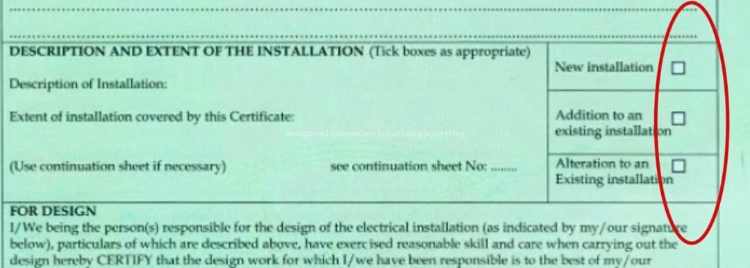 Mega Solution Electrical Engineering Ltd | How to Fill Electrical Wiring Certificate (Form A) in Ghana Electrical installation certificate Description