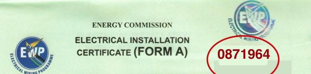 Mega Solution Electrical Engineering Ltd | How to Fill Electrical Wiring Certificate (Form A) in Ghana Electrical installation certificate serial number